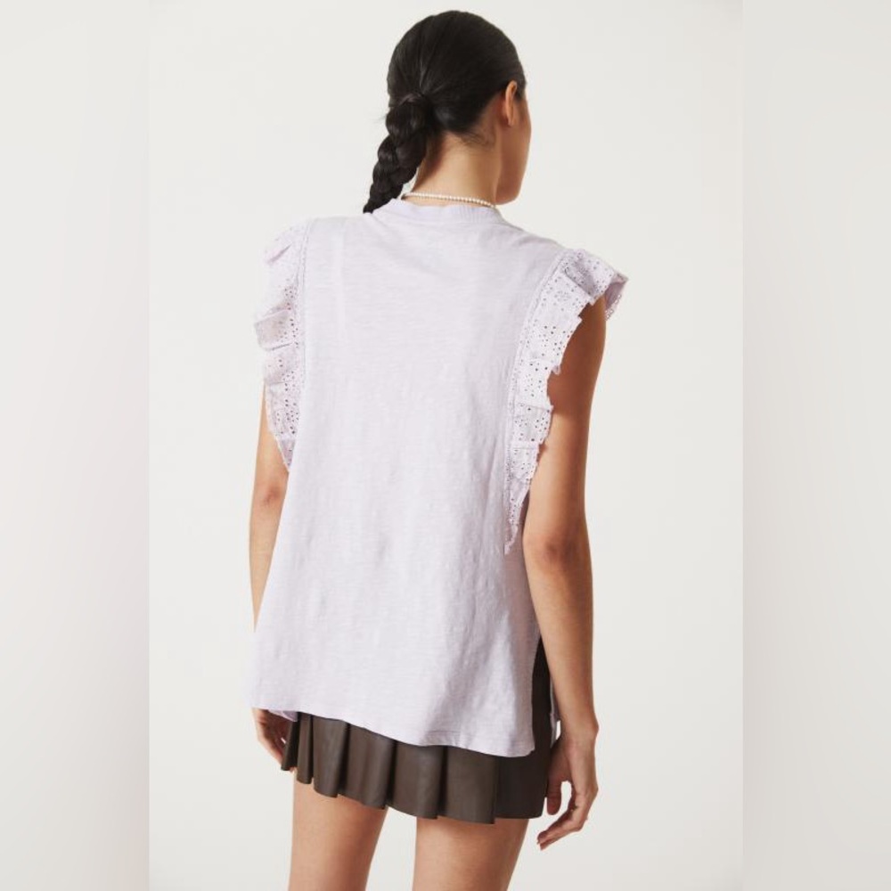Anthropologie Lavender Ruffle Sleeve Tunic - Picture 3 of 4